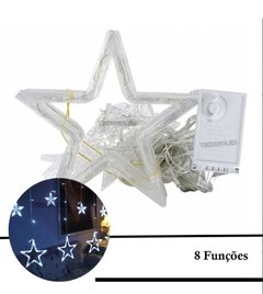 Cascata Estrelas Natal 138 Leds 2,5m 8 Funções |Branco Frio 110v - comprar online