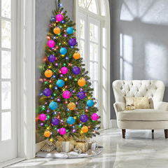 Bola de Natal Translucida Glitter Collor 12 Peças 5cm Enfeite para Arvore - Tecnnoled