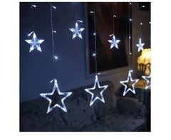 Cascata Estrelas Natal 138 Leds 2,5m 8 Funções |Branco Frio 110v - loja online