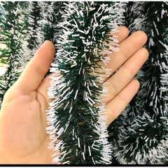 Festão Luxo 11cm Verde Natal ponta nevada 2mt para decoração - Tecnnoled