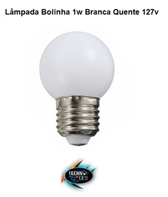 Lâmpada Led Bolinha 1w Branco Quente Bivolt Decoraçao Varal