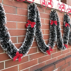 Festão Luxo 11cm Verde Natal ponta nevada 2mt para decoração - loja online