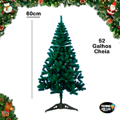 Árvore de Natal Tradicional Pinheiro 60cm Verde 52 Galhos Cheia