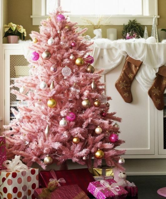 Árvore de Natal Rosa e prata  Árvore de natal rosa, Enfeites de natal rosa,  Arvore de natal rosa