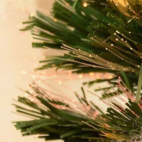 Árvore de Natal Led 0,90cm Fibra Ótica 8 Funções Branco Quente