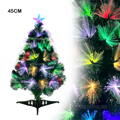 Arvore Natal Fibra Com Estrellinhas 60cm Led Rgb 8 Funçao