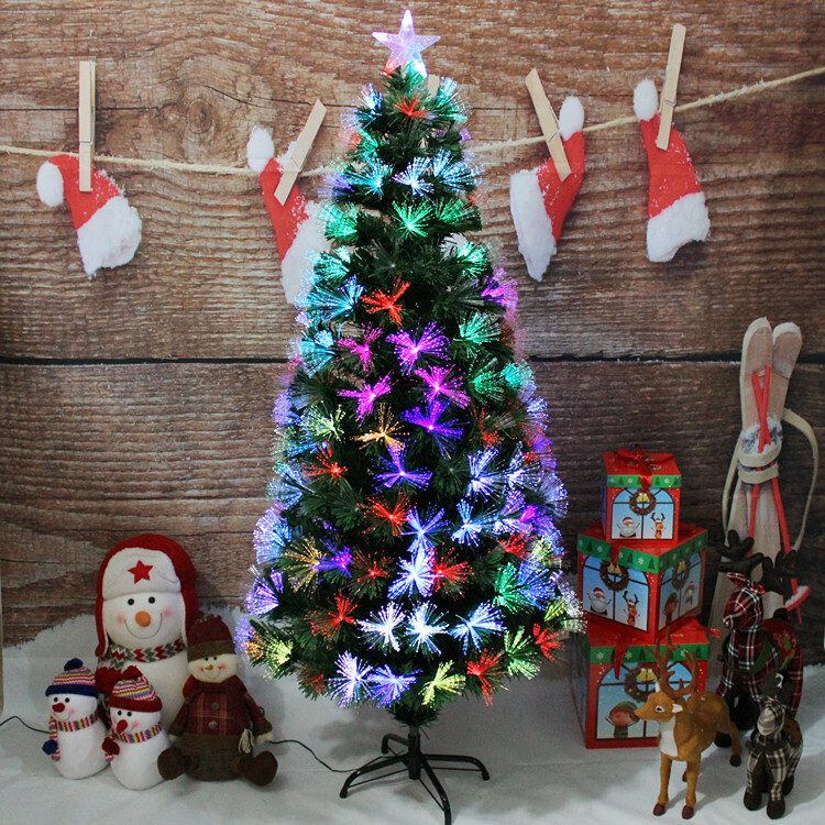 Arvore Natal Fibra Com Estrellinhas 60cm Led Rgb 8 Funçao