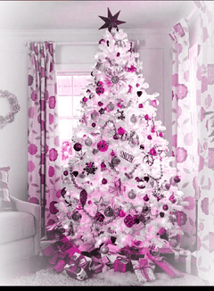 Árvore de Natal Pinheiro Branco c/ Rosa 1,20mt Luxo - loja online