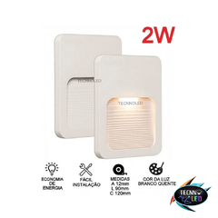 Balizador Led 2w 4x2 Branco Quente IP65 - comprar online