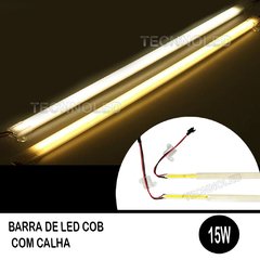 Barra Perfil de Led Cob 12v/24v Branco Quente