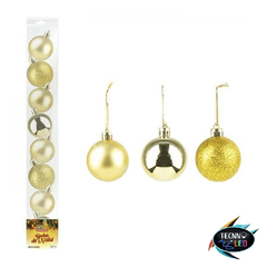 Bola de Natal Lisa Dourada 8 Peças 6cm Enfeite para Arvore - comprar online