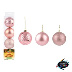 Bola de Natal Lisa Rose 10 Peças 5cm Enfeite para Arvore - comprar online