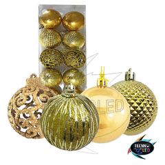 Bola de Natal Italia Dourado 10 Peças 6cm - comprar online