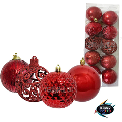 Bola de Natal Italia Vermelho 10 Peças 6cm