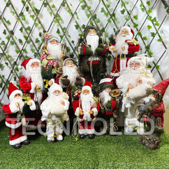 Boneco Papai Noel 30cm Roupa Branca e Dourado Enfeite para Natal P01 - loja online