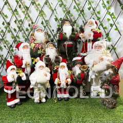 Boneco Papai Noel Saco e Caixa de Presente Natal Vermelho Luxo 30cm Enfeite P05 - Tecnnoled