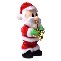 Imagem do Boneco Papai Noel Musical Dancando e Tocando Saxofone Decoração Natal Divertido