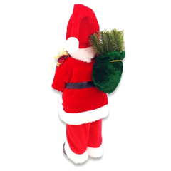 Boneco Papai Noel Saco e Caixa de Presente Natal Vermelho Luxo 30cm Enfeite P05 na internet
