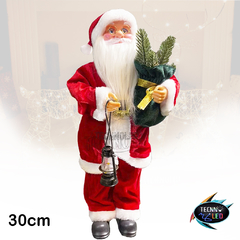 Boneco Papai Noel 30cm Roupa Branca Enfeite para Natal P02