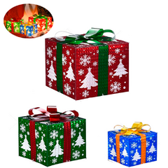 Kit Caixas De Presente Feliz Natal 3 Tamanhos Bivolt INTERNO E EXTERNO - Tecnnoled