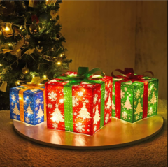 Kit Caixas De Presente Feliz Natal 3 Tamanhos Bivolt INTERNO E EXTERNO na internet