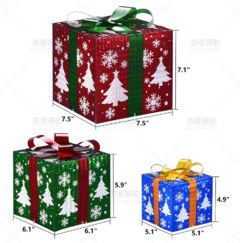 Kit Caixas De Presente Feliz Natal 3 Tamanhos Bivolt INTERNO E EXTERNO - loja online