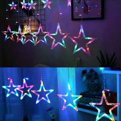 Cascata Estrelas Natal 138 Leds 2,5m 8 Funções RGB 110v na internet