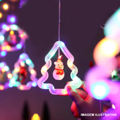 Cascata Cortina fio de fada 130 LEDs RGB Colorido 5 estrelas e 5 arvores figuras natalinas Bivolt na internet