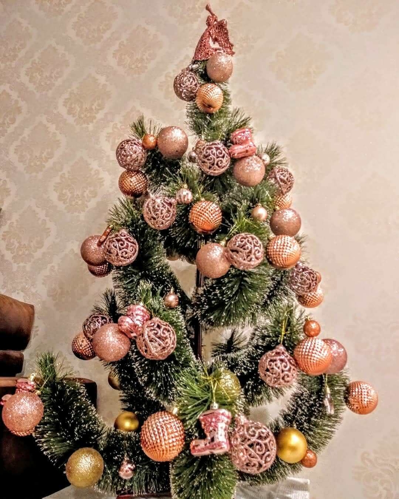 Bola de Natal Lisa Rose 10 Peças 5cm Enfeite para Arvore