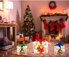 Imagem do Kit Caixas De Presente Feliz Natal 3 Tamanhos Bivolt INTERNO E EXTERNO