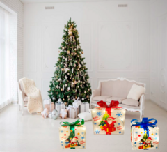 Kit Caixas De Presente Feliz Natal 3 Tamanhos Bivolt INTERNO E EXTERNO - Tecnnoled