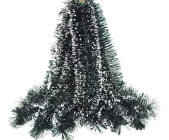 Festão Luxo 11cm Verde Natal ponta nevada 2mt para decoração - comprar online