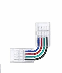 Conector Plug Emenda 4 vias para fita de led RGB Curva 2 pontas 10mm Tipo L TL-1577 - comprar online