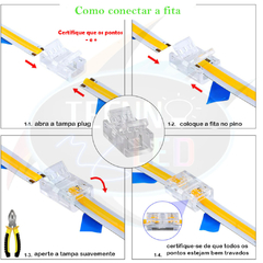 Conector Plug Emenda 4 vias Para fita de Led RGB 12V 10mm 5050 3528 TL-1578 - loja online