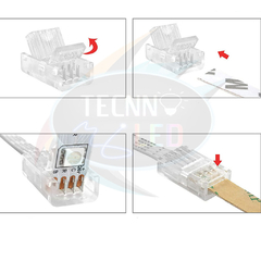 Conector Plug Emenda 4 vias Para fita de Led RGB 12V 10mm 5050 3528 TL-1578 - comprar online