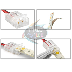 Conector Plug Emenda 2 Vias Pra fita de Led 12V Curto 2 Pontas 10mm 5050 3528 TL-1581 - loja online