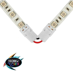 Conector Plug Emenda 2 Vias Para fita de Led 12V Curva 2 Pontas 10mm 5050 3528 tipo L TL-1580 - Tecnnoled