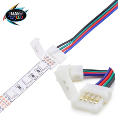 Conector Plug Emenda 4 vias para fita de led RGB comprido 2 pontas 10mm TL-1575 - comprar online