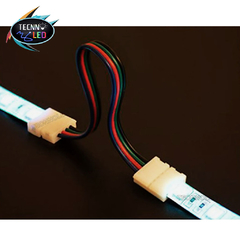 Conector Plug Emenda 4 vias para fita de led RGB comprido 2 pontas 10mm TL-1575 - Tecnnoled