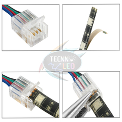 Conector Plug Emenda 4 vias para fita de led RGB comprido 2 pontas 10mm TL-1575 - loja online
