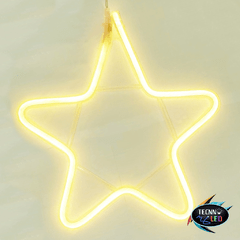 Estrela Luzes Neon Pendente para Decoração 30cm Branco Quente Ip44 110v ou 220v - comprar online