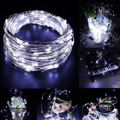 Fio Fada Cordão 10 Metro 100 Led Branco Frio Usb E Pilha - Tecnnoled