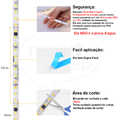 Fita Led 3528 Dupla 120l por Metro Ip44 Branco Quente 120w liga direto na tomada - comprar online