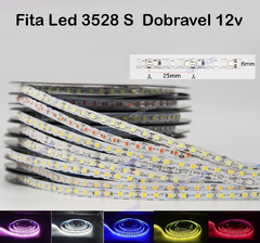 Mangueira Led Neon 2 Segunda Geracao 8mm + Fita de Led 3528S Dobravel 12v 600L rolo com 10mts Branco Quente - Tecnnoled