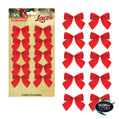 Laços Vermelhos 5X5cm C/ 10 Unidades Enfeite Decoraçao Natal - comprar online