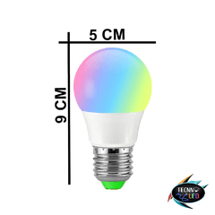 Lâmpada Led Bolinha 3w Rgb Bivolt C/ Controle Remoto IR - comprar online