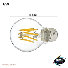 Lampada Led Filamento 8w E27 Branco Quente 2700k Bivolt - comprar online