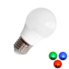 Lâmpada Led Bolinha 3w Rgb Bivolt C/ Controle Remoto IR