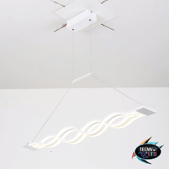 Lustre Pendente Led 4 Ondas 66w Luz 6000k Branco Frio na internet