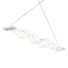 Lustre Pendente Led 4 Ondas 66w Luz 6000k Branco Frio